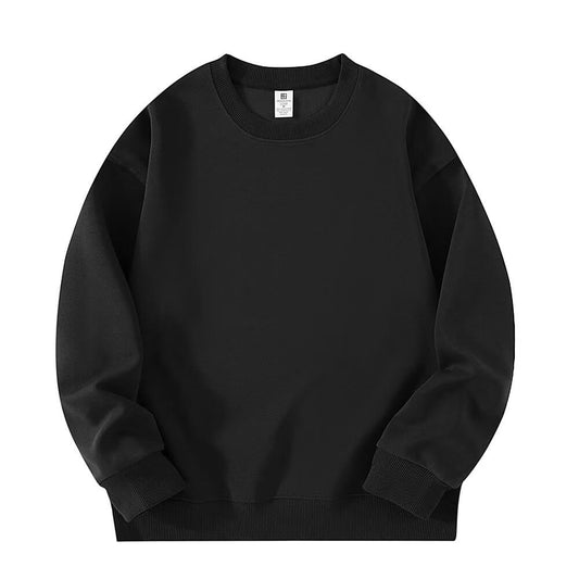 Cotton black Long Sleeve Sweatshirt