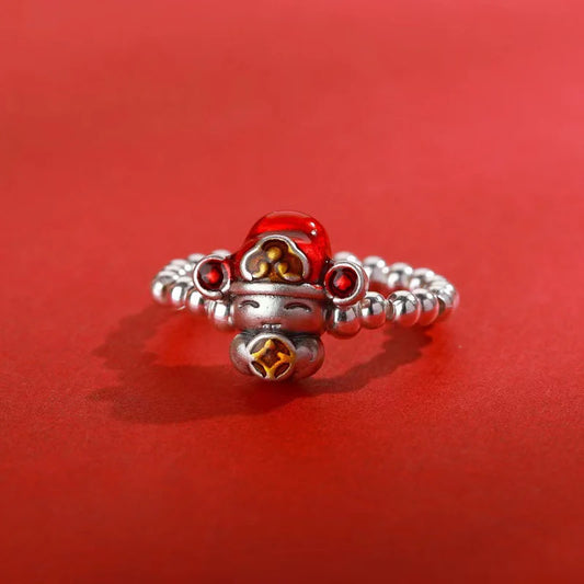 God of Wealth 999 Silver Ring - Attract Luck