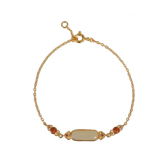 Hetian Jade Chain Bracelet - Good Fortune and Prosperity