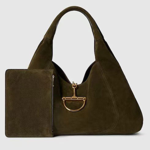 Dark Brown Suede Leather Bag