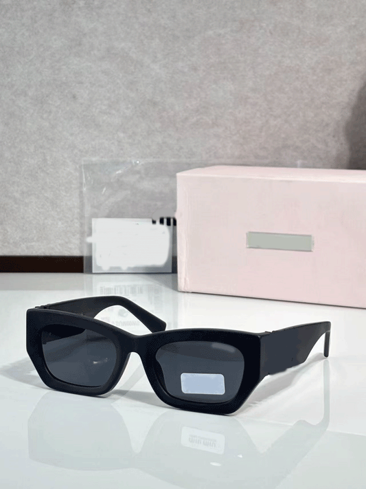 Mattschwarze Cat-Eye-Sonnenbrille, UV400-Schutz, Streetstyle-Sonnenbrille