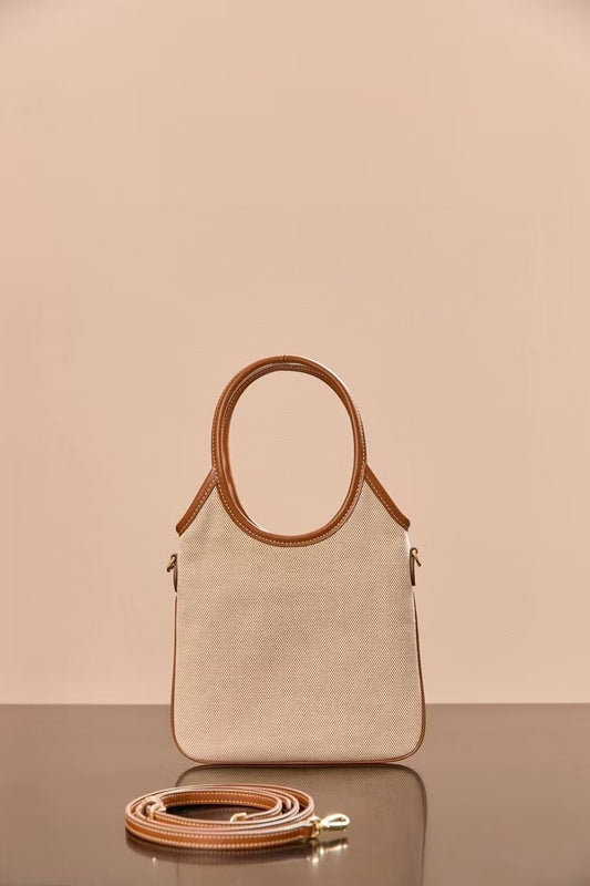 Bolso de lona premium con cuero
