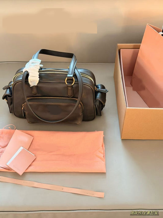 Nostalgische, hochwertige Lederhandtasche für Damen