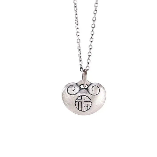 Fu And RuYi Vintage 990 Silver Necklace - Prosperity And Peace