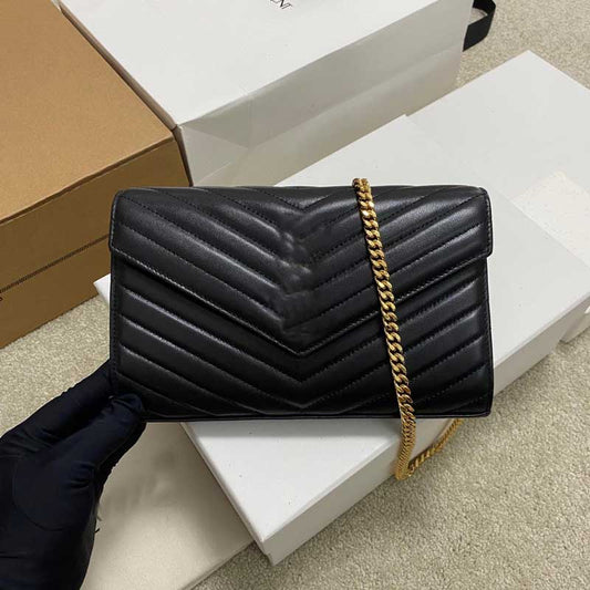 Bolsos de piel auténtica negros para mujer