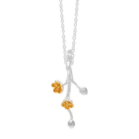 925 Silver Plum Blossom Branch Clavicle Necklace - Prosperity And Good Fortune