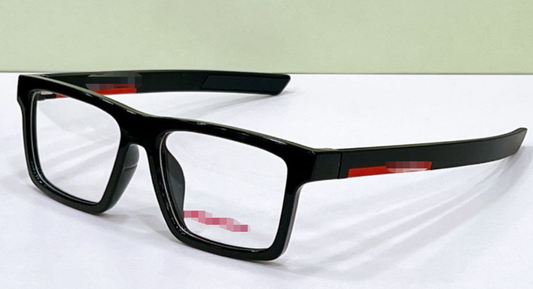 Men's Black Rectangle Eyeglasses Frame