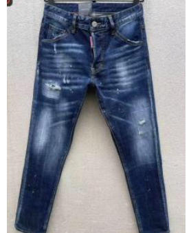 Men Distressed Paint Splatter Slim Fit Ripped Denim Jeans