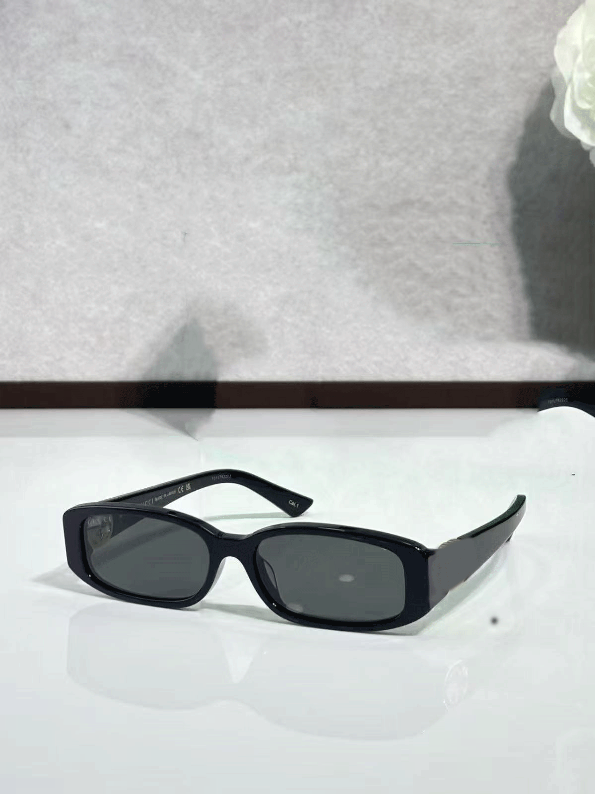 Retro Slim Rectangle Black Fashion Sunglasses
